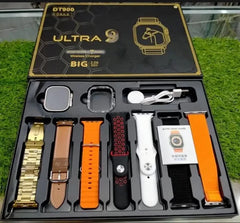 DT900 Ultra 49mm Smartwatch – Complete Set with 7 Stylish Straps & Crystal Protective Case (Color Varies)