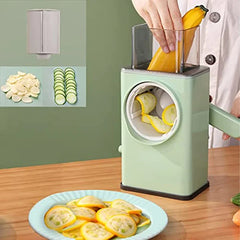 Multifunctional Rotary Vegetable Cutter 3 In 1 Manual Vegetable Slicer Rotary Cheese Grater Shredder Potato Chopper Carrot Cutter Peeler Maker